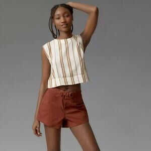 Anthropologie Pilcro Belted Camp Shorts, Cedar, 26, NWT